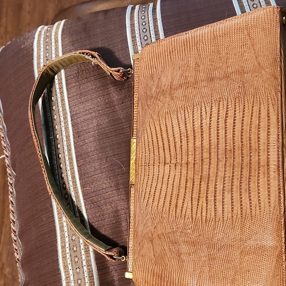 Vintage 1950s Bellestone Reptile Skin Purse